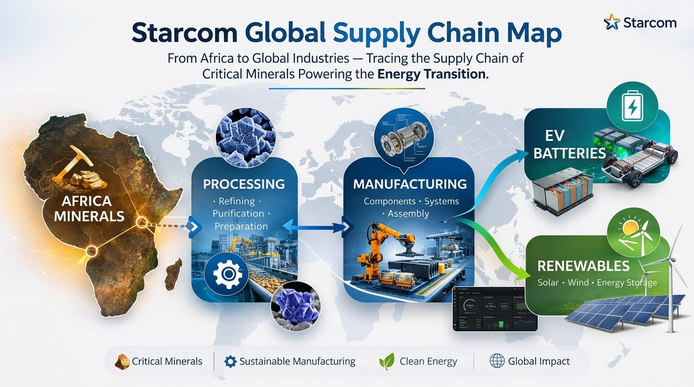 Starcom Global Supply Chain Map — Africa minerals to global industries and clean energy